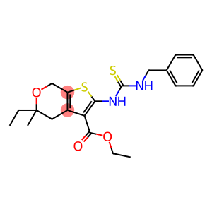 ethyl 2-{[(benzylamino)carbothioyl]amino}-5-ethyl-5-methyl-4,7-dihydro-5H-thieno[2,3-c]pyran-3-carboxylate