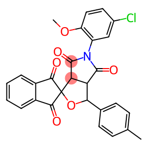 5-(5-chloro-2-methoxyphenyl)-1-(4-methylphenyl)dihydro-1',3',4,6(2'H,3H,5H)-tetraoxospiro(1H-furo[3,4-c]pyrrole-3,2'-[1'H]-indene)