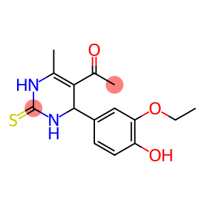 1-[4-(3-ethoxy-4-hydroxyphenyl)-6-methyl-2-sulfanylidene-3,4-dihydro-1H-pyrimidin-5-yl]ethanone