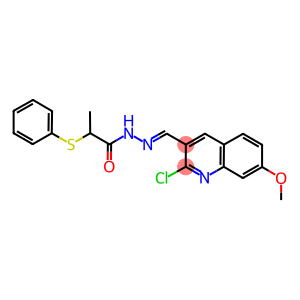 N'-[(2-chloro-7-methoxy-3-quinolinyl)methylene]-2-(phenylsulfanyl)propanohydrazide