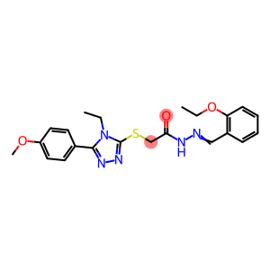 N-[(E)-(2-ethoxyphenyl)methylideneamino]-2-[[4-ethyl-5-(4-methoxyphenyl)-1,2,4-triazol-3-yl]sulfanyl]acetamide