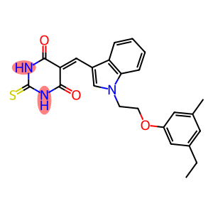 5-({1-[2-(3-ethyl-5-methylphenoxy)ethyl]-1H-indol-3-yl}methylene)-2-thioxodihydropyrimidine-4,6(1H,5H)-dione