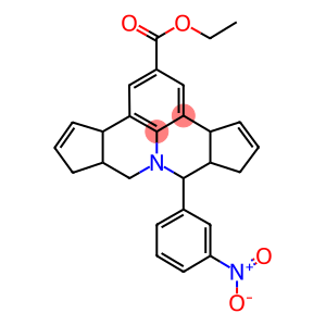 ethyl 7-{3-nitrophenyl}-3b,6,6a,7,9,9a,10,12a-octahydrocyclopenta[c]cyclopenta[4,5]pyrido[3,2,1-ij]quinoline-2-carboxylate