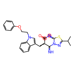 5-imino-2-isopropyl-6-{[1-(2-phenoxyethyl)-1H-indol-3-yl]methylene}-5,6-dihydro-7H-[1,3,4]thiadiazolo[3,2-a]pyrimidin-7-one