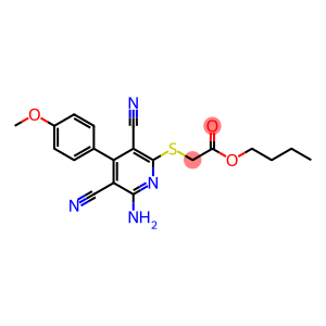 butyl 2-((6-amino-3,5-dicyano-4-(4-methoxyphenyl)pyridin-2-yl)thio)acetate