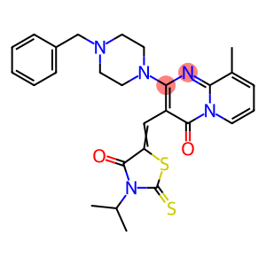 (Z)-5-((2-(4-benzylpiperazin-1-yl)-9-methyl-4-oxo-4H-pyrido[1,2-a]pyrimidin-3-yl)methylene)-3-isopropyl-2-thioxothiazolidin-4-one