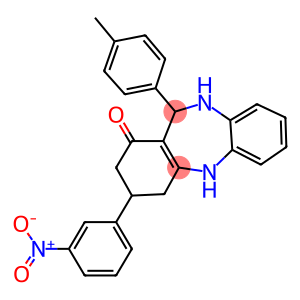 3-{3-nitrophenyl}-11-(4-methylphenyl)-2,3,4,5,10,11-hexahydro-1H-dibenzo[b,e][1,4]diazepin-1-one