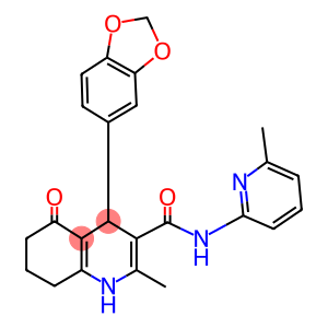 4-(1,3-benzodioxol-5-yl)-2-methyl-N-(6-methyl-2-pyridinyl)-5-oxo-1,4,5,6,7,8-hexahydro-3-quinolinecarboxamide