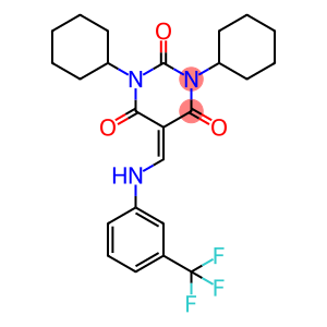 1,3-dicyclohexyl-5-{[3-(trifluoromethyl)anilino]methylene}-2,4,6(1H,3H,5H)-pyrimidinetrione