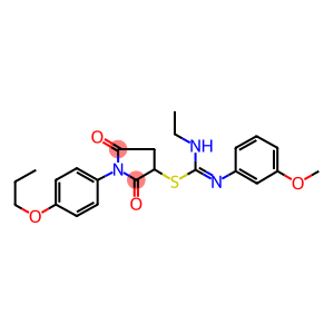 2,5-dioxo-1-(4-propoxyphenyl)-3-pyrrolidinyl N-ethyl-N'-(3-methoxyphenyl)imidothiocarbamate