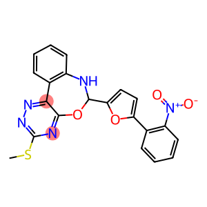 6-(5-{2-nitrophenyl}-2-furyl)-3-(methylsulfanyl)-6,7-dihydro[1,2,4]triazino[5,6-d][3,1]benzoxazepine