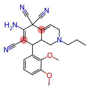 6-amino-8-(2,3-dimethoxyphenyl)-2-propyl-2,3,8,8a-tetrahydro-5,5,7(1H)-isoquinolinetricarbonitrile