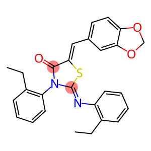 5-(1,3-benzodioxol-5-ylmethylene)-3-(2-ethylphenyl)-2-[(2-ethylphenyl)imino]-1,3-thiazolidin-4-one