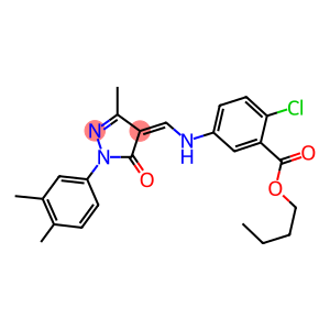 butyl 2-chloro-5-({[1-(3,4-dimethylphenyl)-3-methyl-5-oxo-1,5-dihydro-4H-pyrazol-4-ylidene]methyl}amino)benzoate