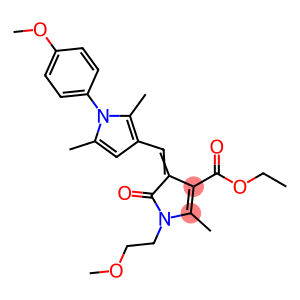 ethyl 1-(2-methoxyethyl)-4-{[1-(4-methoxyphenyl)-2,5-dimethyl-1H-pyrrol-3-yl]methylene}-2-methyl-5-oxo-4,5-dihydro-1H-pyrrole-3-carboxylate