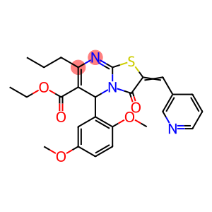 ethyl 5-(2,5-dimethoxyphenyl)-3-oxo-7-propyl-2-(3-pyridinylmethylene)-2,3-dihydro-5H-[1,3]thiazolo[3,2-a]pyrimidine-6-carboxylate