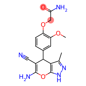 2-[4-(6-amino-5-cyano-3-methyl-1,4-dihydropyrano[2,3-c]pyrazol-4-yl)-2-methoxyphenoxy]acetamide