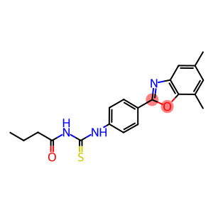 N-butyryl-N'-[4-(5,7-dimethyl-1,3-benzoxazol-2-yl)phenyl]thiourea