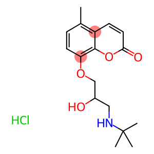 (+-)-5-Methyl-8-(2-hydroxy-3-tert-butylaminopropoxy)coumarin hydrochloride