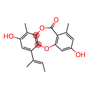 3,8-Dihydroxy-1,9-dimethyl-6-(1-methyl-1-propenyl)-11H-dibenzo[b,e][1,4]dioxepin-11-one