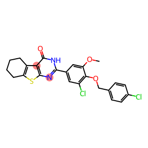 2-{3-chloro-4-[(4-chlorobenzyl)oxy]-5-methoxyphenyl}-5,6,7,8-tetrahydro[1]benzothieno[2,3-d]pyrimidin-4(3H)-one