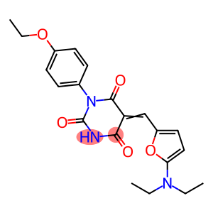 2,4,6(1H,3H,5H)-Pyrimidinetrione,  5-[[5-(diethylamino)-2-furanyl]methylene]-1-(4-ethoxyphenyl)-