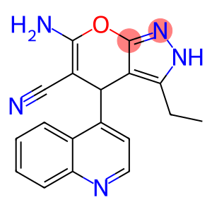 6-amino-3-ethyl-4-quinolin-4-yl-2,4-dihydropyrano[2,3-c]pyrazole-5-carbonitrile