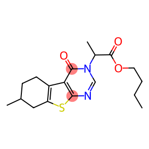 butyl 2-(7-methyl-4-oxo-5,6,7,8-tetrahydro[1]benzothieno[2,3-d]pyrimidin-3(4H)-yl)propanoate