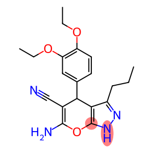 6-amino-4-(3,4-diethoxyphenyl)-3-propyl-1,4-dihydropyrano[2,3-c]pyrazole-5-carbonitrile