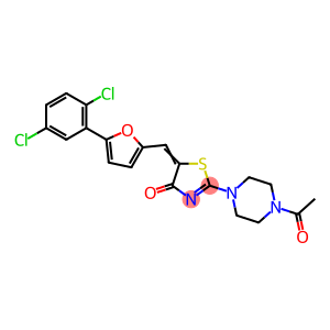 2-(4-acetyl-1-piperazinyl)-5-{[5-(2,5-dichlorophenyl)-2-furyl]methylene}-1,3-thiazol-4(5H)-one