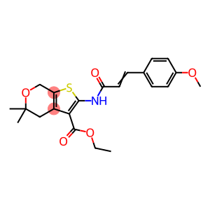 ethyl 2-{[(2E)-3-(4-methoxyphenyl)prop-2-enoyl]amino}-5,5-dimethyl-4,7-dihydro-5H-thieno[2,3-c]pyran-3-carboxylate