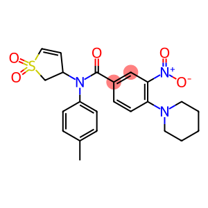 N-(1,1-dioxido-2,3-dihydro-3-thienyl)-3-nitro-N-(4-methylphenyl)-4-(1-piperidinyl)benzamide