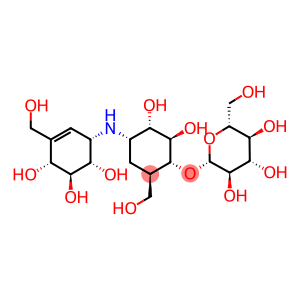 ((4,5,6-trihydroxy-3-(hydroxymethyl)-2-cyclohexen-1-yl)amino)-,(1s-(1-alpha,4