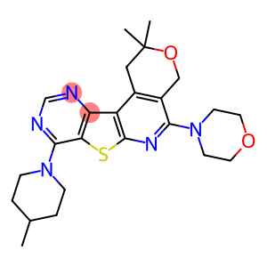 2,2-dimethyl-8-(4-methyl-1-piperidinyl)-5-(4-morpholinyl)-1,4-dihydro-2H-pyrano[4'',3'':4',5']pyrido[3',2':4,5]thieno[3,2-d]pyrimidine