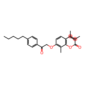 3,4,8-trimethyl-7-[2-oxo-2-(4-pentylphenyl)ethoxy]chromen-2-one