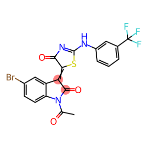 2H-Indol-2-one, 1-acetyl-5-bromo-1,3-dihydro-3-[4-oxo-2-[[3-(trifluoromethyl)phenyl]amino]-5(4H)-thiazolylidene]-