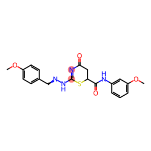 2-[(2E)-2-(4-methoxybenzylidene)hydrazinyl]-N-(3-methoxyphenyl)-4-oxo-5,6-dihydro-4H-1,3-thiazine-6-carboxamide