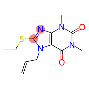 1H-Purine-2,6-dione, 8-(ethylthio)-3,7-dihydro-1,3-dimethyl-7-(2-propen-1-yl)-