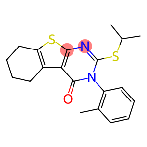 2-(isopropylsulfanyl)-3-(2-methylphenyl)-5,6,7,8-tetrahydro[1]benzothieno[2,3-d]pyrimidin-4(3H)-one