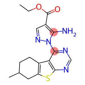 ethyl 5-amino-1-(7-methyl-5,6,7,8-tetrahydro[1]benzothieno[2,3-d]pyrimidin-4-yl)-1H-pyrazole-4-carboxylate