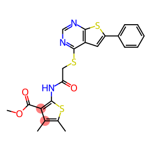 methyl 4,5-dimethyl-2-({[(6-phenylthieno[2,3-d]pyrimidin-4-yl)sulfanyl]acetyl}amino)-3-thiophenecarboxylate
