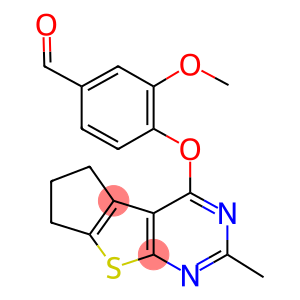 3-METHOXY-4-[(2-METHYL-6,7-DIHYDRO-5H-CYCLOPENTA[4,5]THIENO[2,3-D]PYRIMIDIN-4-YL)OXY]BENZALDEHYDE