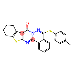 5-[(4-methylphenyl)sulfanyl]-9,10,11,12-tetrahydro-8H-[1]benzothieno[2',3':4,5]pyrimido[2,1-a]phthalazin-8-one