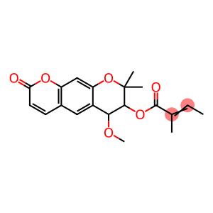 2-Methyl-2-butenoic acid [7,8-dihydro-6-methoxy-8,8-dimethyl-2-oxo-2H,6H-benzo[1,2-b:5,4-b']dipyran-7-yl] ester