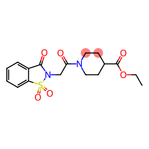 ethyl1-[(1,1-dioxido-3-oxo-1,2-benzisothiazol-2(3H)-yl)acetyl]-4-piperidinecarboxylate