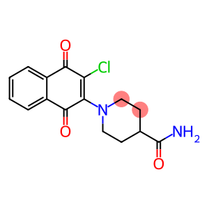 1-(3-CHLORO-1,4-DIOXO-1,4-DIHYDRO-2-NAPHTHALENYL)-4-PIPERIDINECARBOXAMIDE