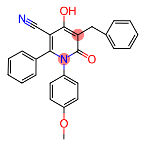 5-benzyl-4-hydroxy-1-(4-methoxyphenyl)-6-oxo-2-phenyl-1,6-dihydro-3-pyridinecarbonitrile