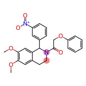 1-{3-nitrophenyl}-6,7-dimethoxy-2-(phenoxyacetyl)-1,2,3,4-tetrahydroisoquinoline