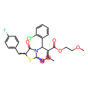 2-methoxyethyl 5-(2-chlorophenyl)-2-(4-fluorobenzylidene)-7-methyl-3-oxo-2,3-dihydro-5H-[1,3]thiazolo[3,2-a]pyrimidine-6-carboxylate