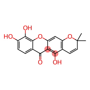 2H,6H-Pyrano(3,2-b)xanthen-6-one, 5,9,10-trihydroxy-2,2-dimethyl-